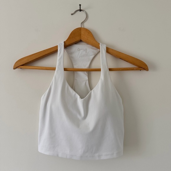 aerie Tops - Aerie White Racerback Cropped Tank Top
